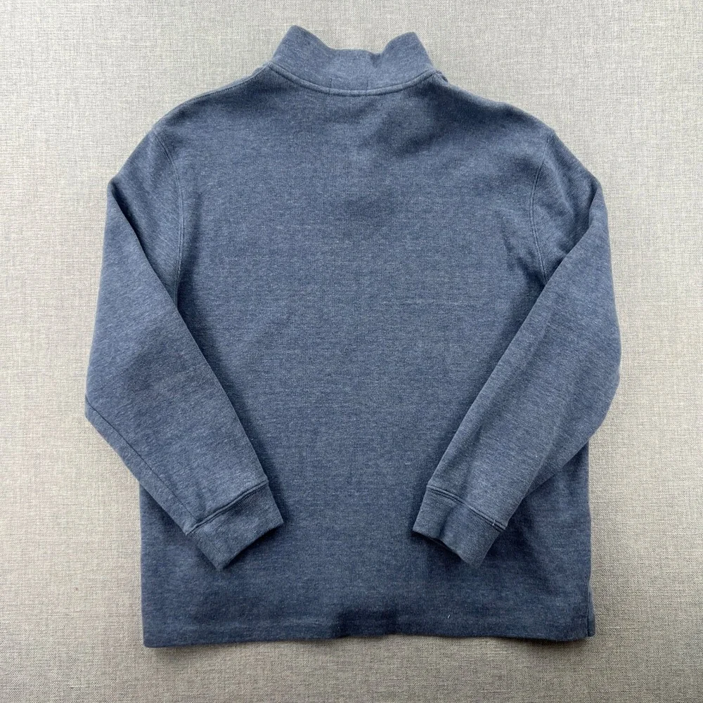 Polo Ralph Lauren 1/4 Zip Cotton Pullover Sweater Mens XL Blue Heather Mock Neck
